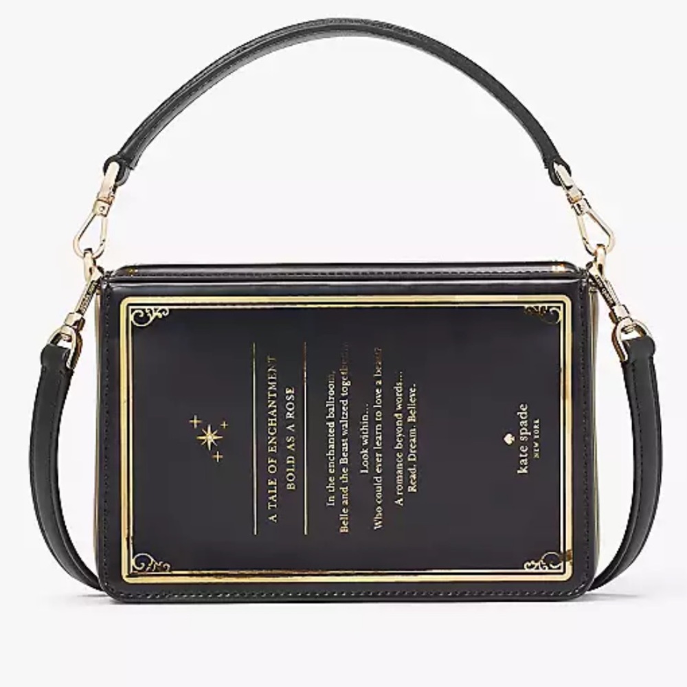 NWT Kate Spade X Disney Beauty and the Beast 3d Book Crossbody￼black - Picture 5 of 14